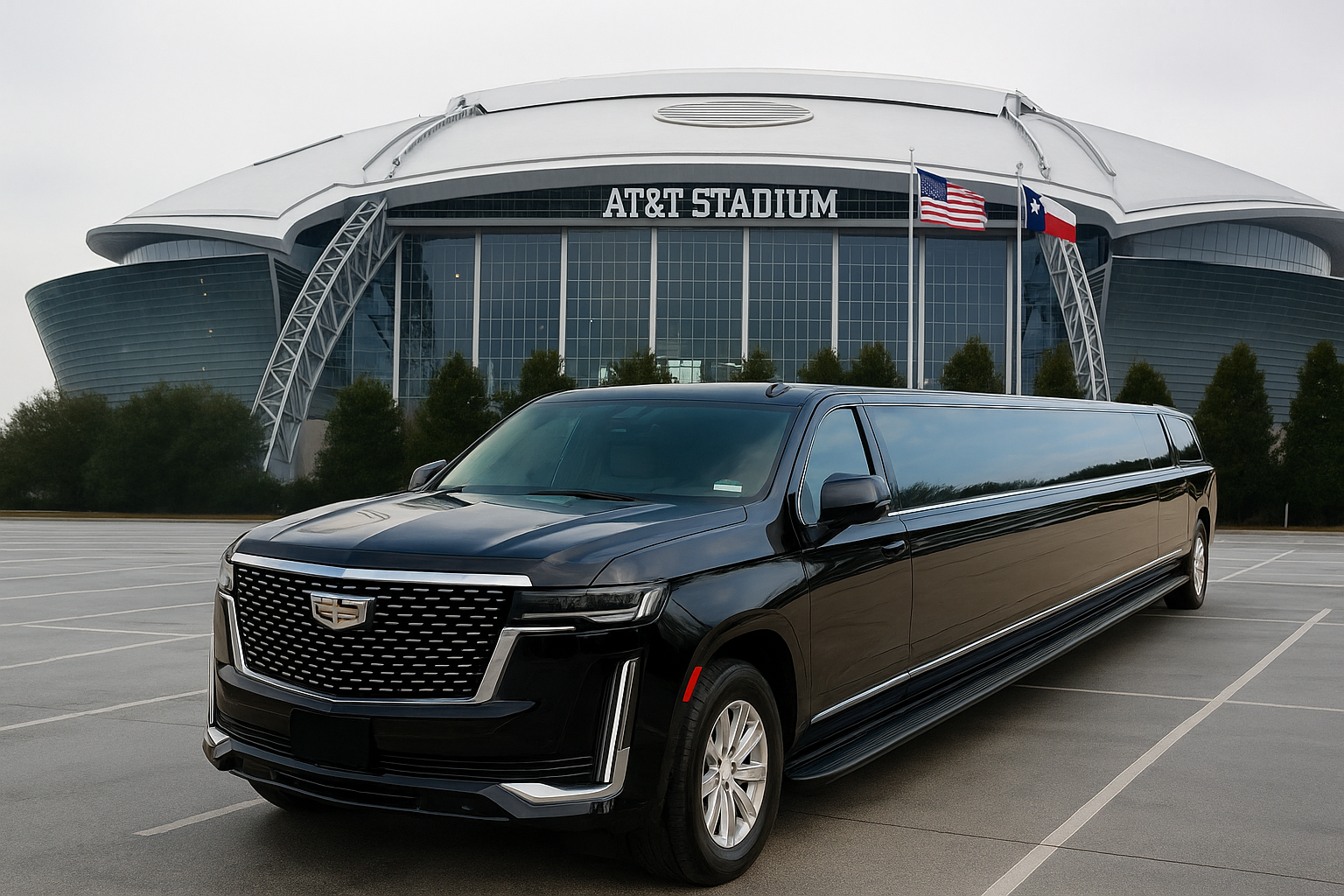 18-passenger 2024 Cadillac Escalade limousine — new fleet